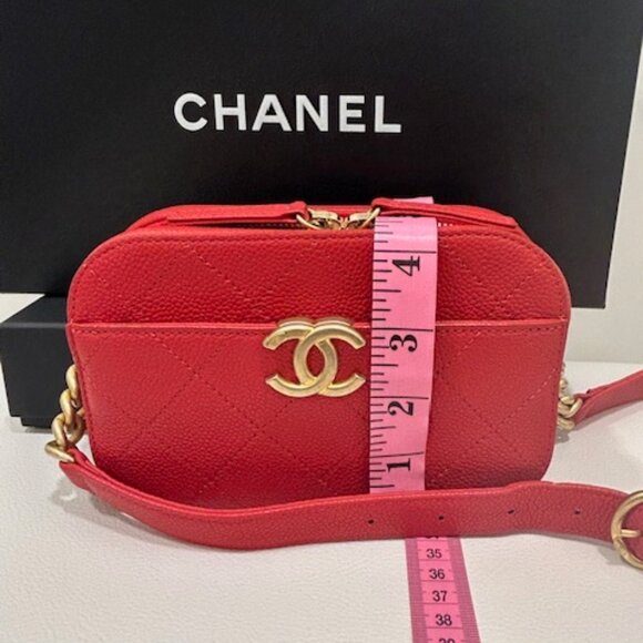 Chanel Red Quilted Caviar Leather Chic Affinity Belt Bag - Picture 14 of 16